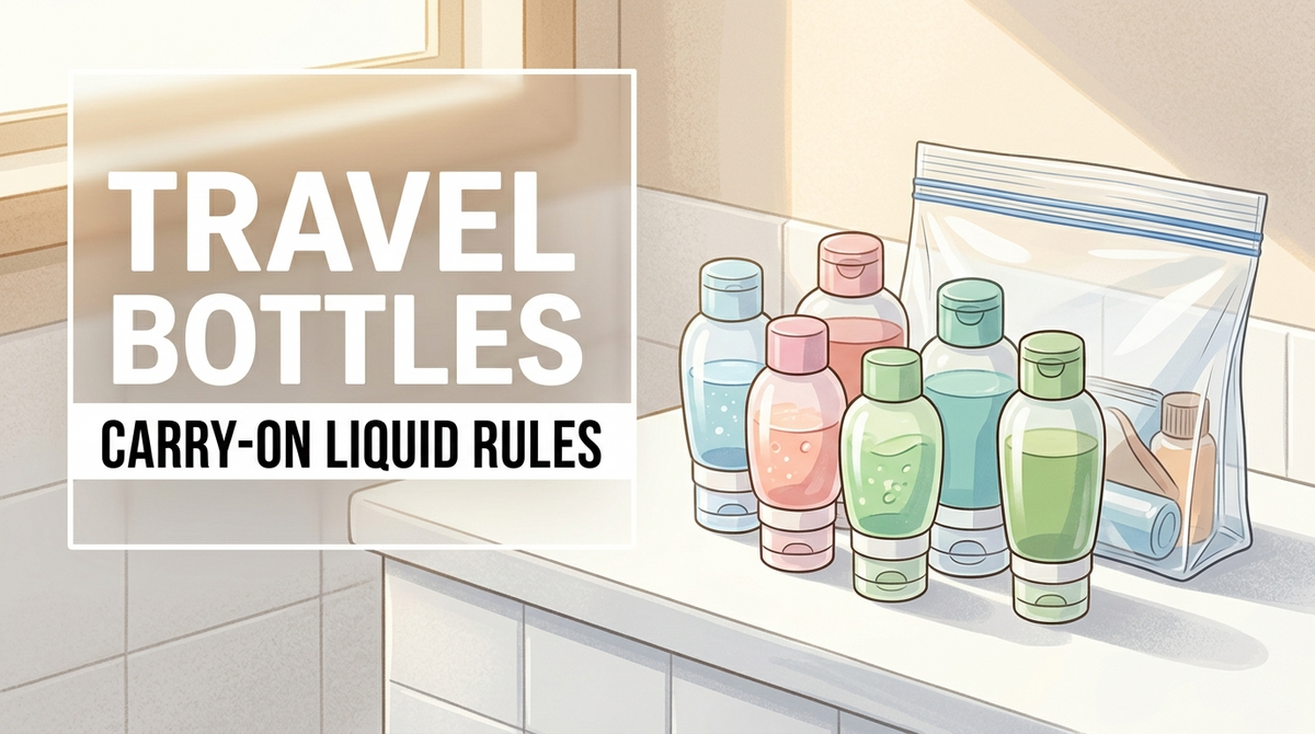Silicone travel bottles guide - refillable bottles with a clear liquids bag for carry-on