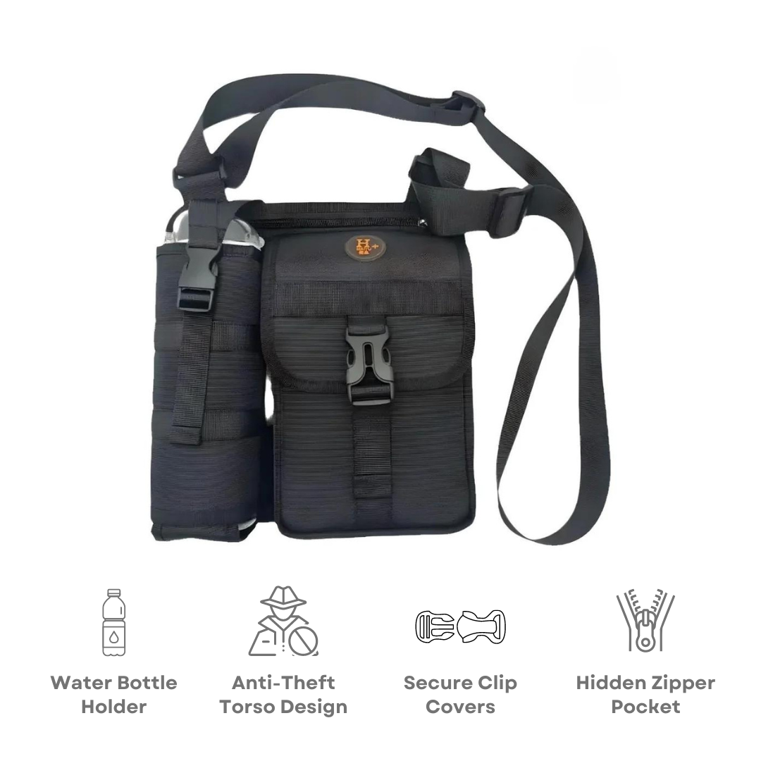 Crossbody bag with water bottle holder sale