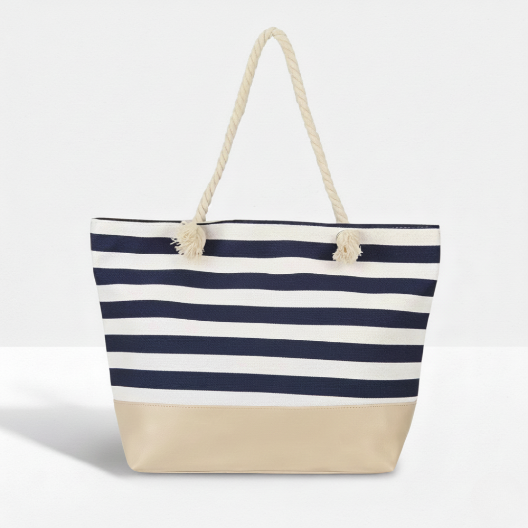 Durable Striped Canvas Tote