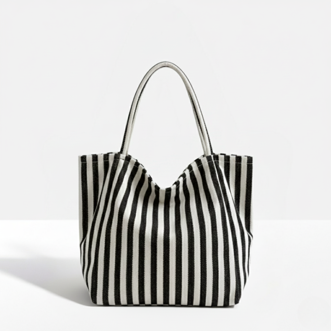 Iris Striped Canvas Tote