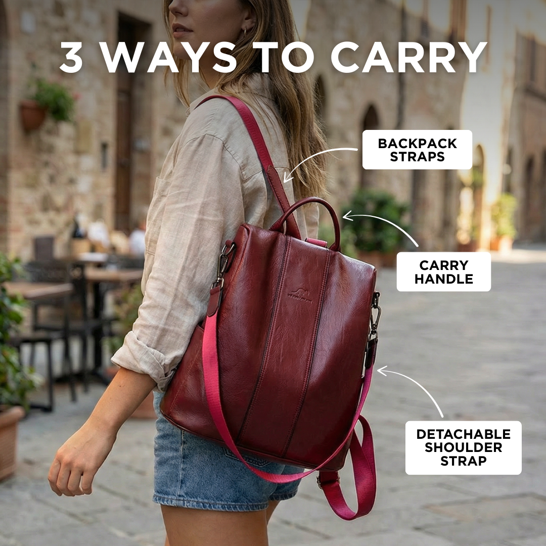 Tourer | Women's Anti-Theft Leather Backpack