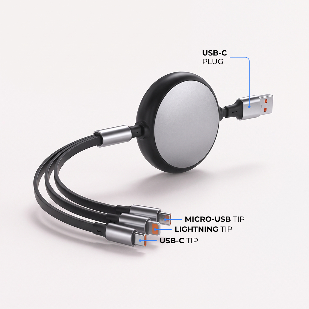 Retractable Cable 3-in-1