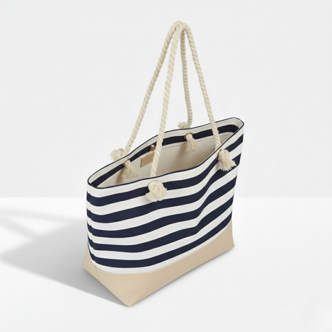 Durable Striped Canvas Tote