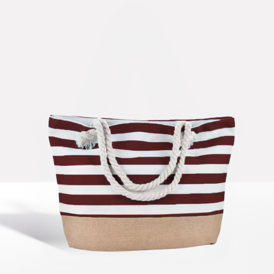 Durable Striped Canvas Tote