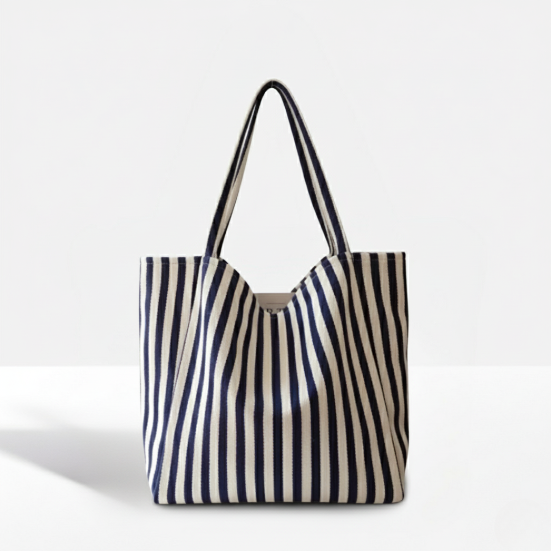 Iris Striped Canvas Tote