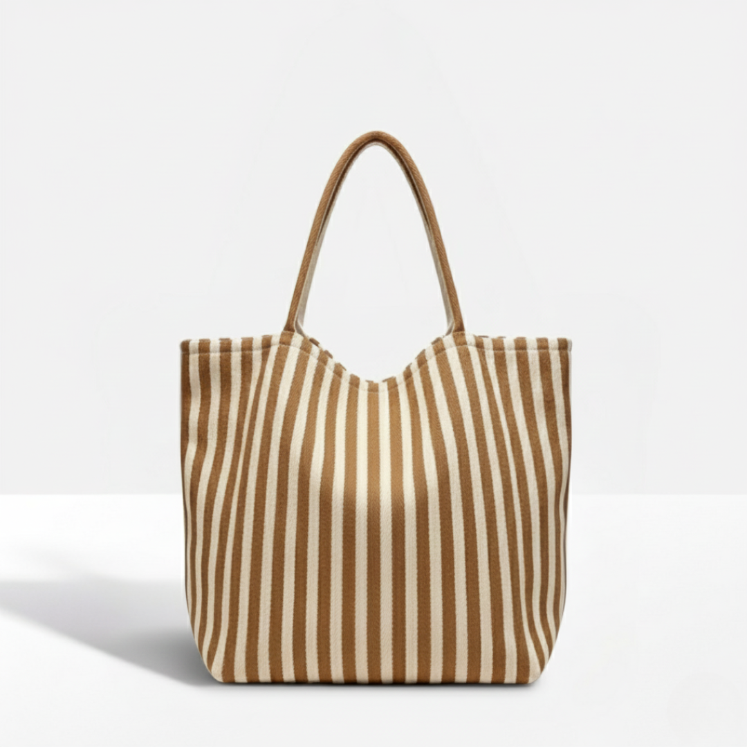 Iris Striped Canvas Tote