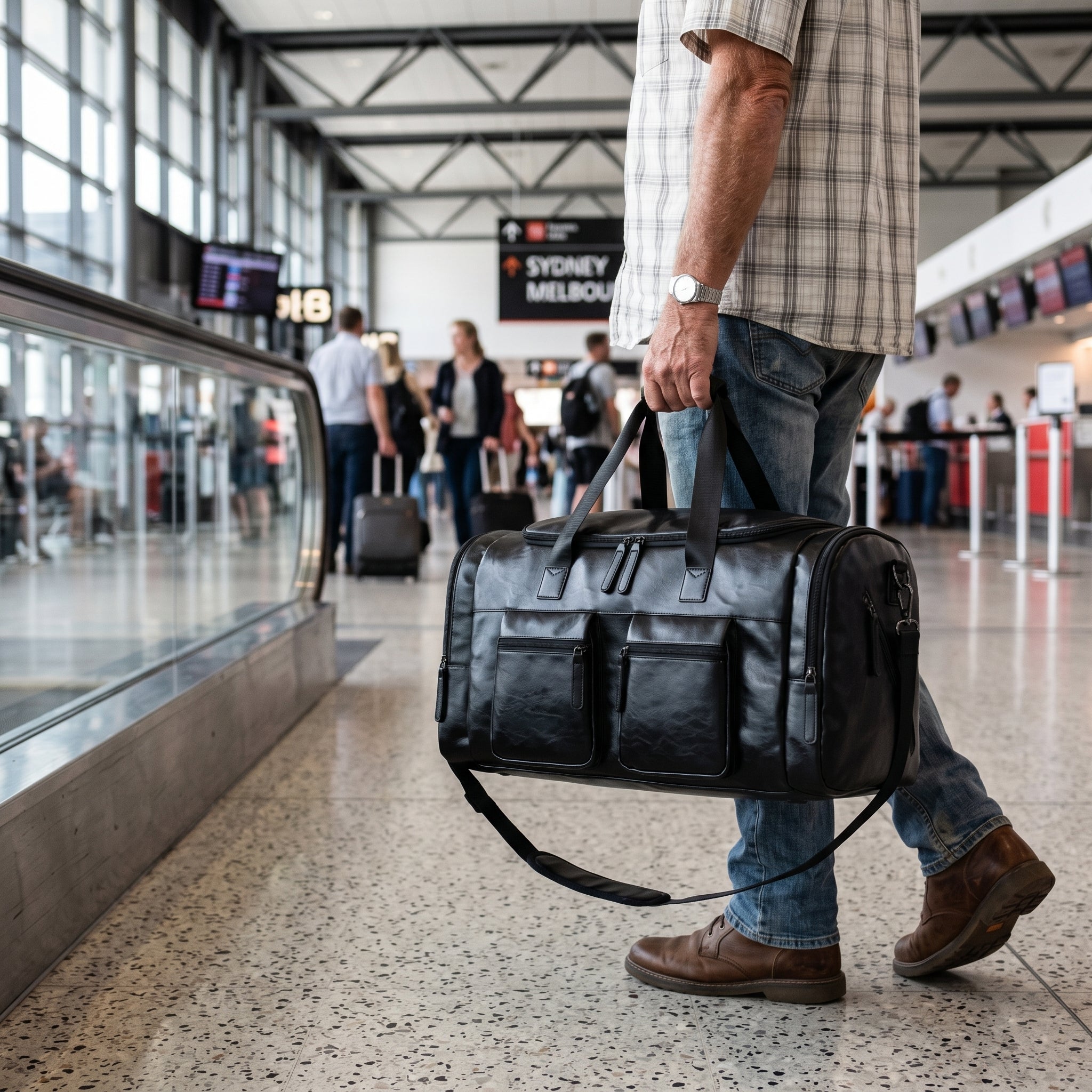 Classy Men’s Leather Duffle Bag