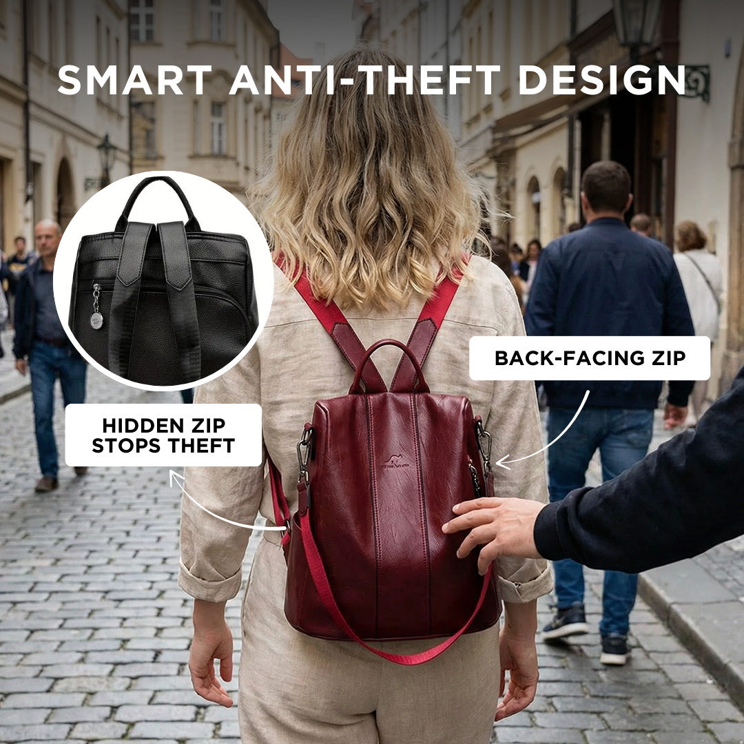 Tourer | Women's Anti-Theft Leather Backpack